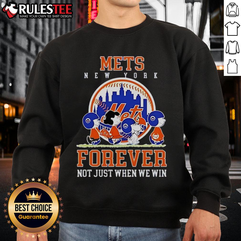 Happy Peanuts Charlie Brown Snoopy New York Mets Baseball Forever Not Just When We Win T-Shirt - Image 5