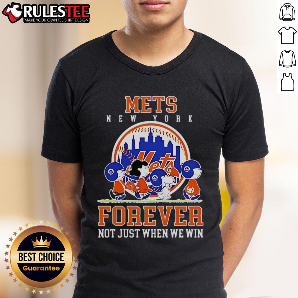 Happy Peanuts Charlie Brown Snoopy New York Mets Baseball Forever Not Just When We Win T-Shirt