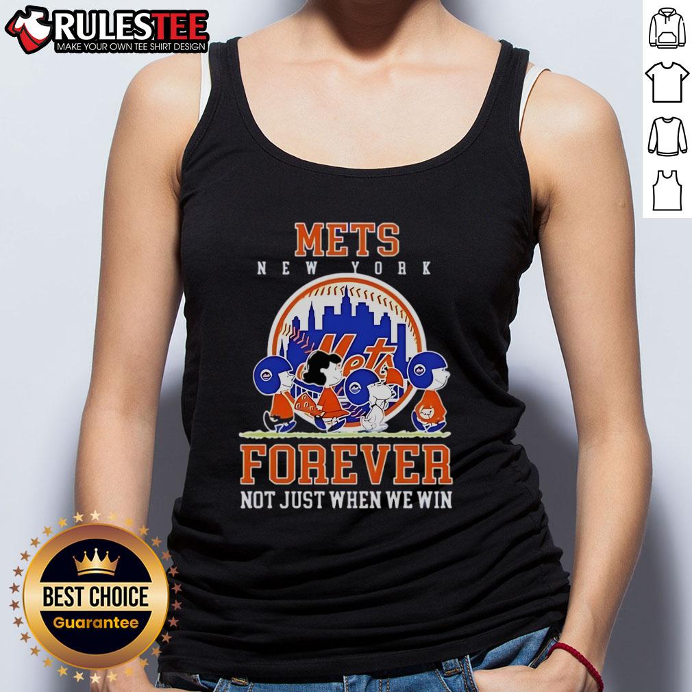Happy Peanuts Charlie Brown Snoopy New York Mets Baseball Forever Not Just When We Win T-Shirt - Image 4