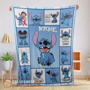 Perfect Disney Cartoon Stitch With Friends Blanket Customize Blanket