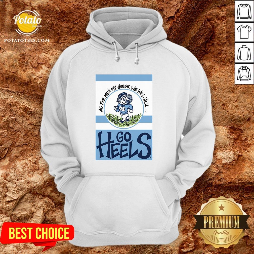 Hot North Carolina Tar Heels As For Me And My House Garden Flag Go Heels Shirt - Image 5