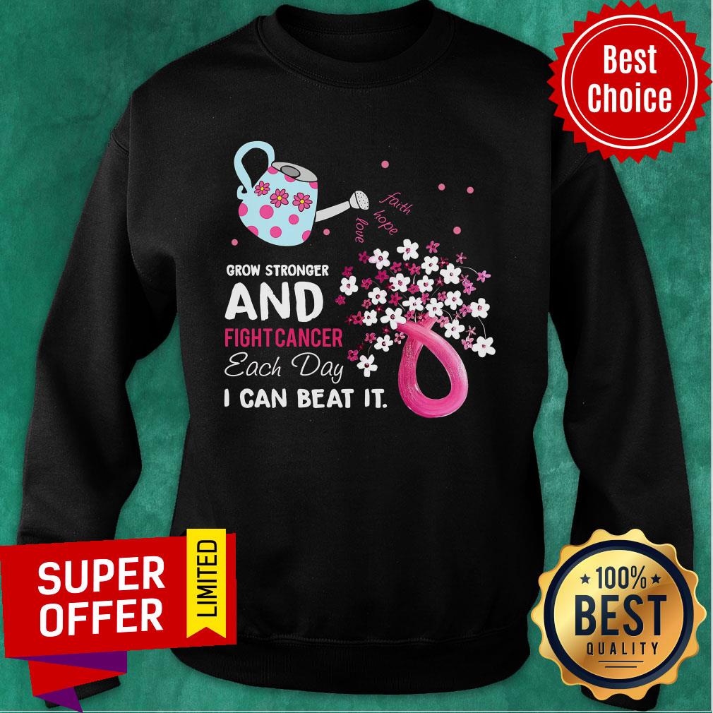 Pink Grow Stronger And Fight Cancer Each Day Beat Shirt - Image 5