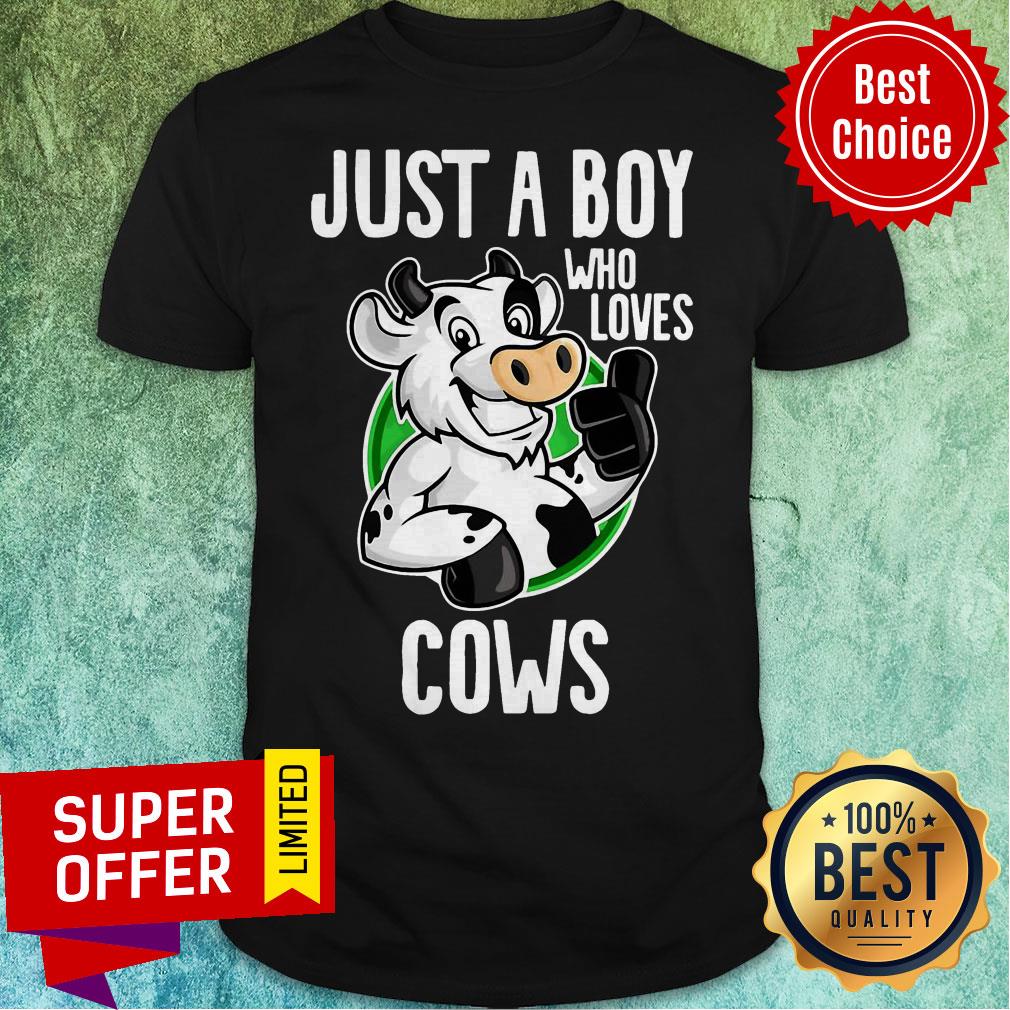 Premium Just A Boy Who Loves Cows Animal Farm Shirt