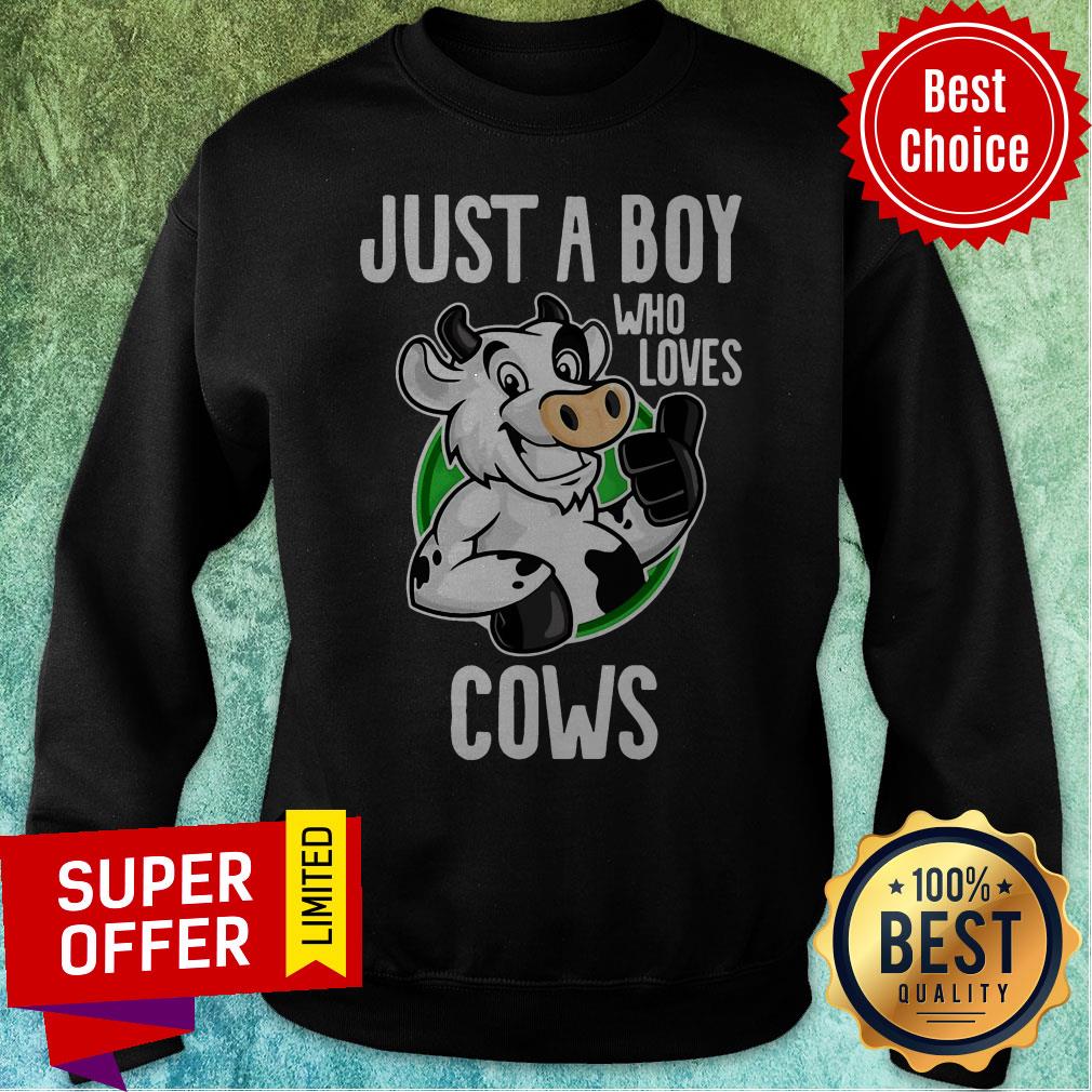 Premium Just A Boy Who Loves Cows Animal Farm Shirt - Image 2