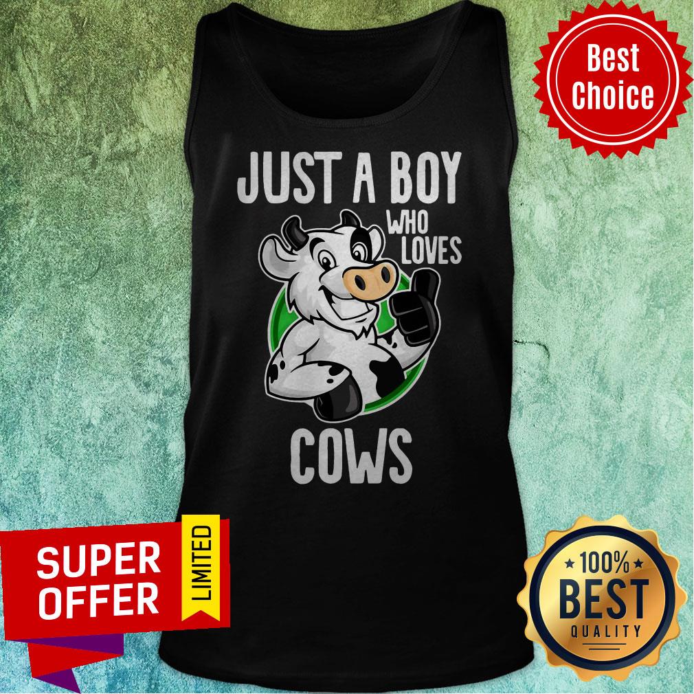 Premium Just A Boy Who Loves Cows Animal Farm Shirt - Image 4