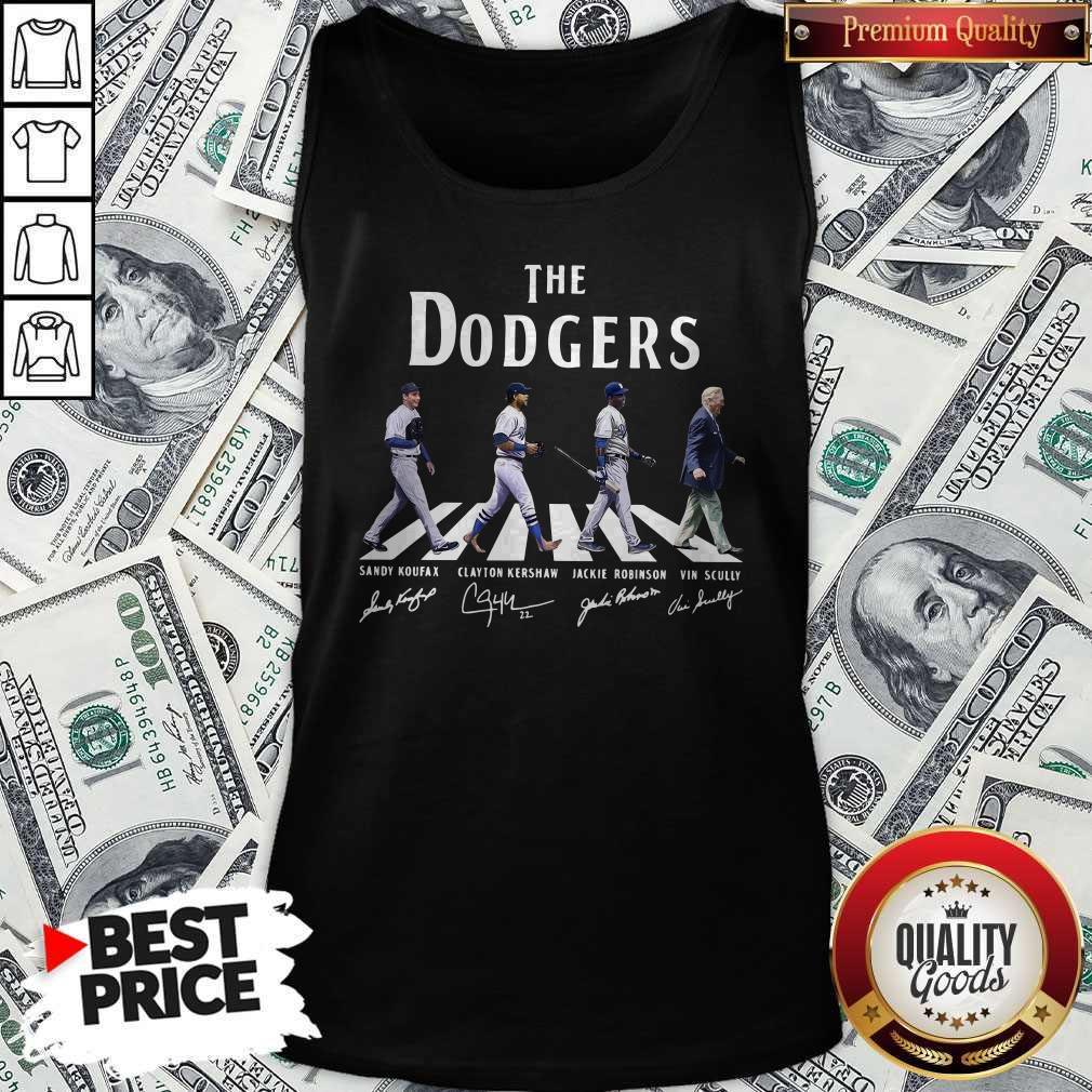 Awesome The Dodgers Abbey Road Signatures Shirt - Image 4