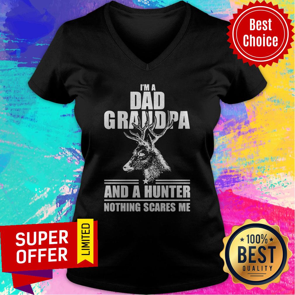 Official I'm A Dad Grandpa And A Hunter Nothing Scares Me Shirt - Image 4