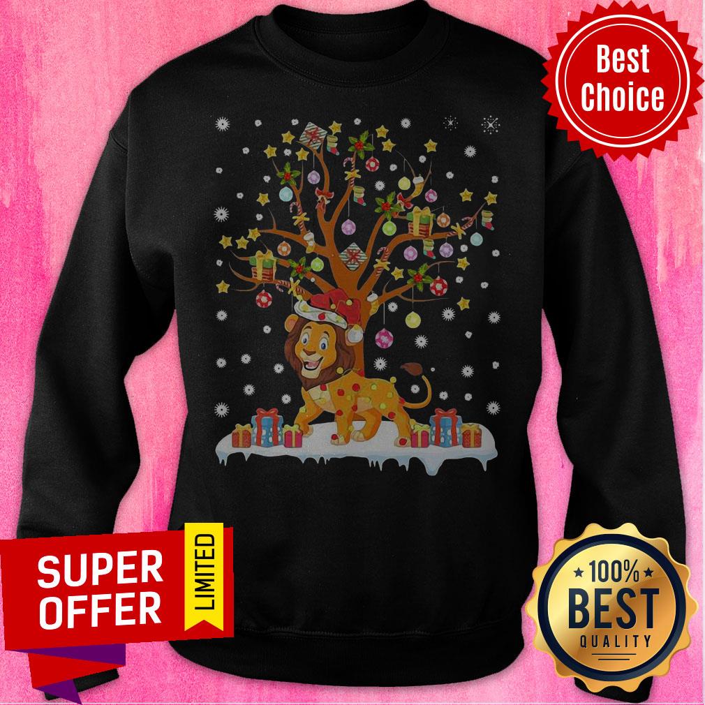Top Lion Lighting Xmas Tree Lion Christmas Shirt - Image 2