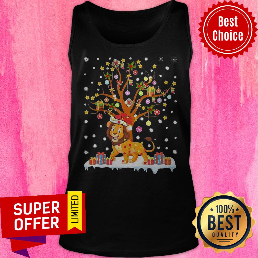 Top Lion Lighting Xmas Tree Lion Christmas Shirt - Image 5