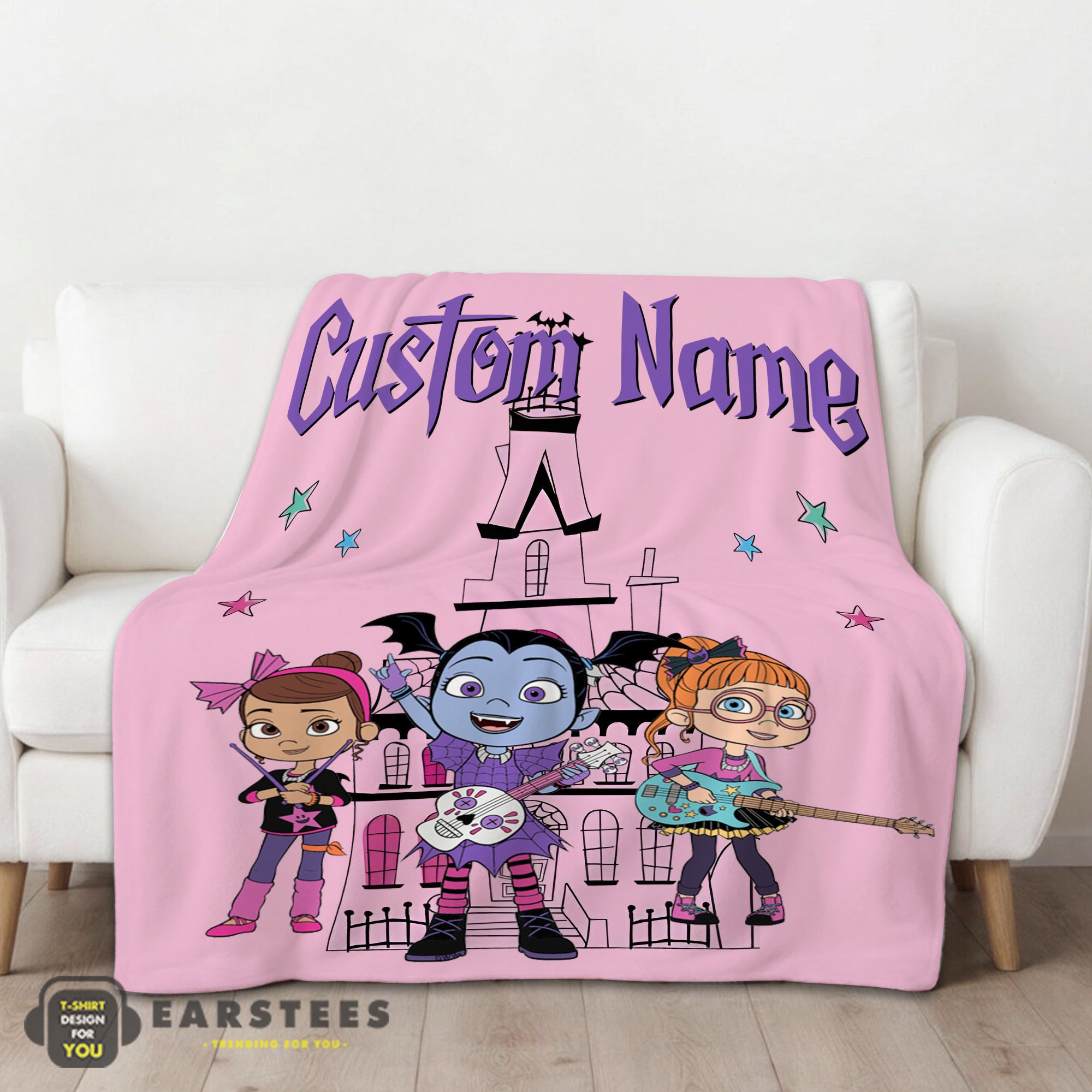 Good Vampirina With Poppy Peepleson & Bridget Drawing Blanket Fleece Customized Blanket - Image 2
