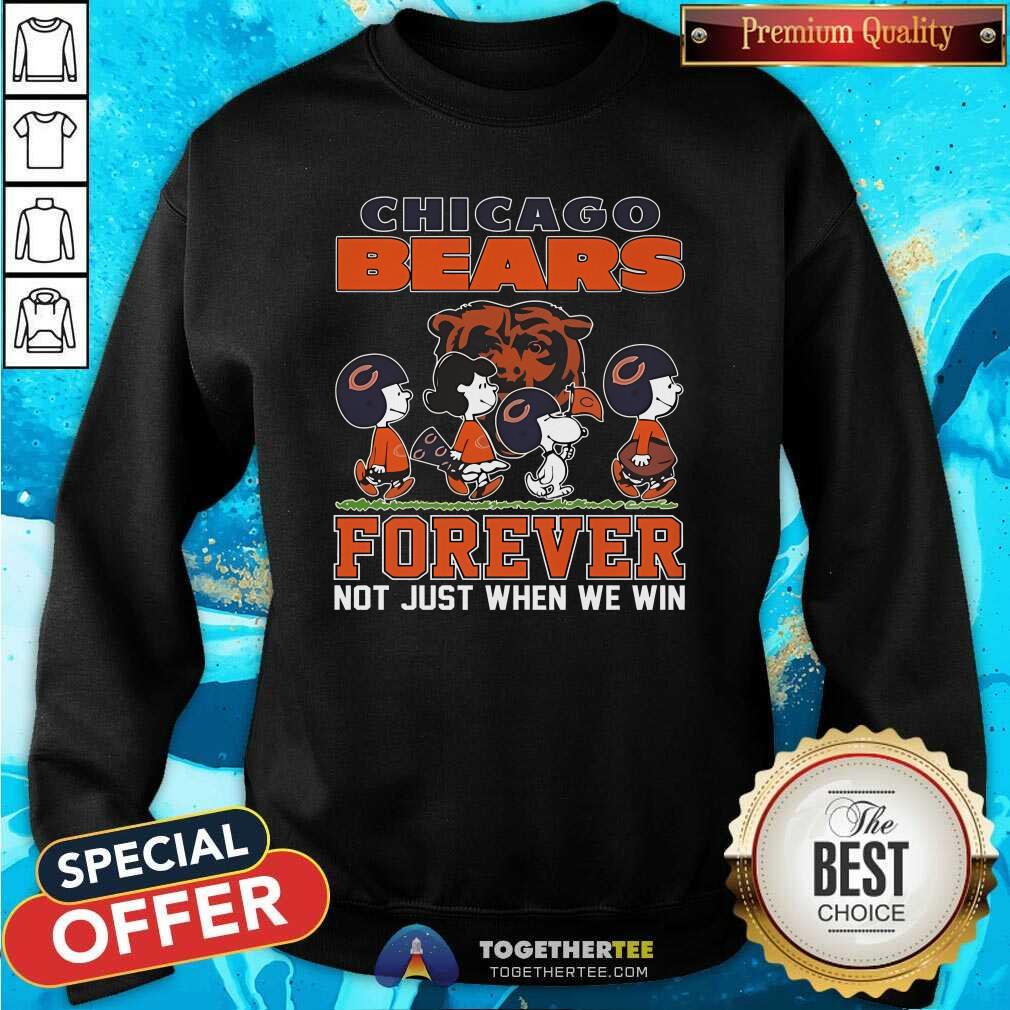 Nice Snoopy Peanuts Chicago Bears Fan Forever Not Just When We Win T-Shirt - Image 4