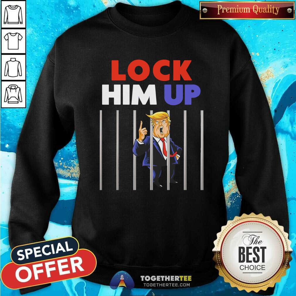 Original Anti Trump Lock Him Up Shirt - Image 4
