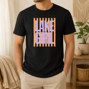 Pretty Retro Stripes Sunshine Lake Girl Shirt