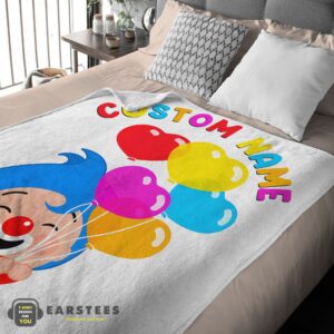 Alternative view of Good Colorful Plim Plim Cheerful Clown Balloons Blanket Fleece Customized Blanket