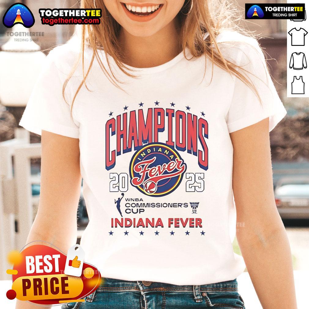 Official WNBA Commissioner's Cup 2025 Champion Indiana Fever T-Shirt - Image 3
