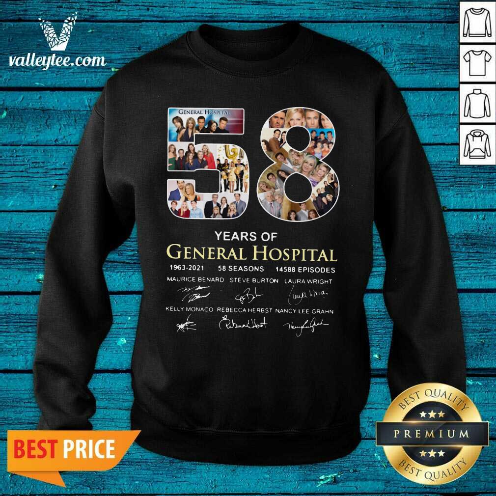 Great 58 Years Of General Hospital 1963 2021 58 Seasons 14588 Episodes Signatures Shirt - Image 4