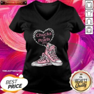 Top Chucks And Pearls 2021 Heart Valentine Shirt
