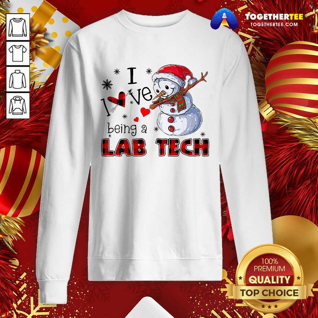 Cute Snowman I Love Being A Lab Tech Merry Christmas Shirt - Image 4