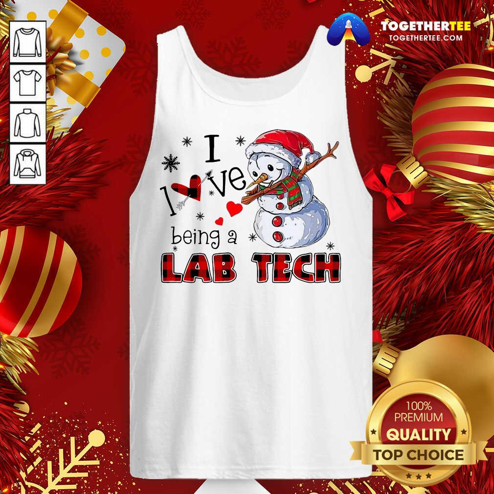 Cute Snowman I Love Being A Lab Tech Merry Christmas Shirt - Image 3