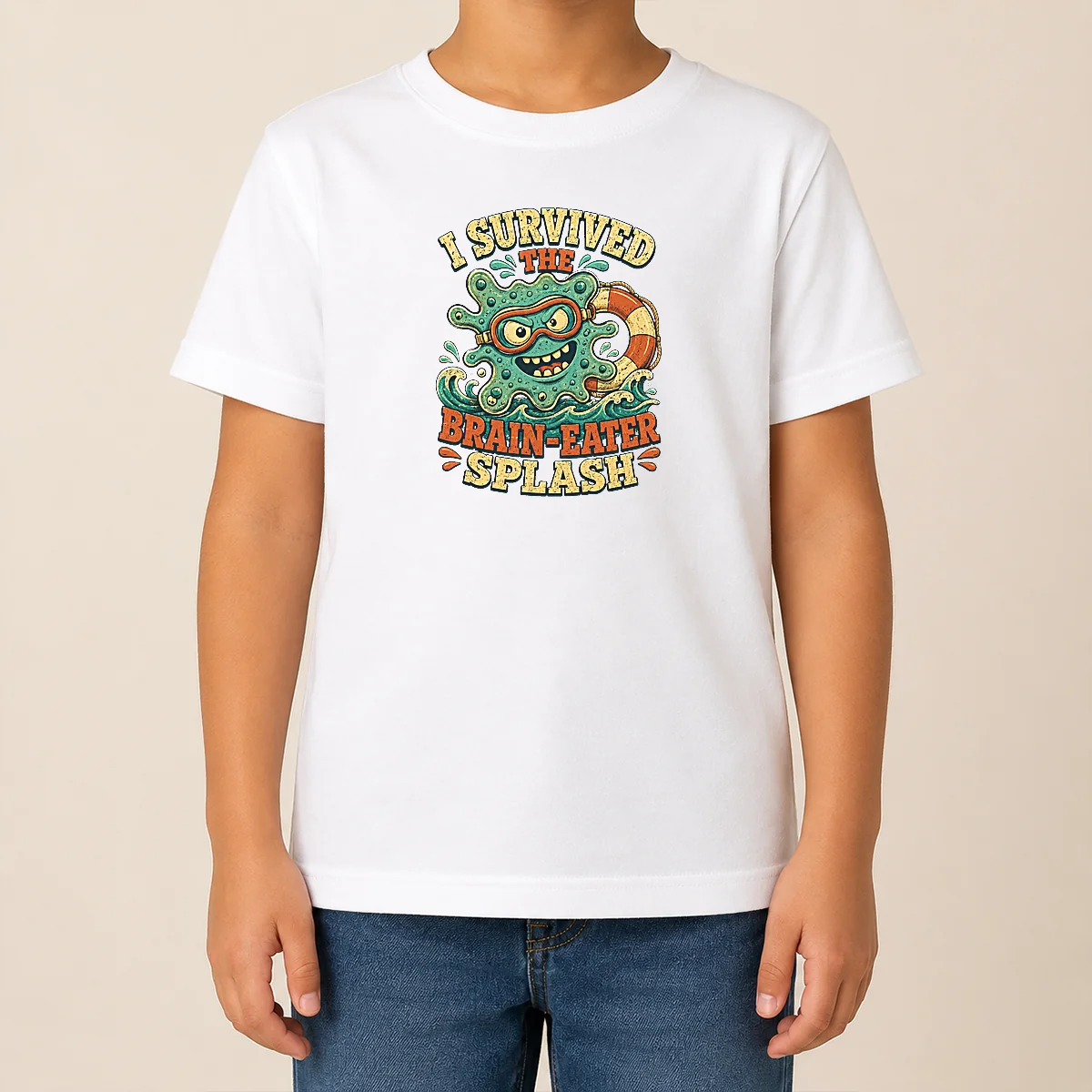 Pretty Vintage Brain Eater Splash Survivor Retro Shirt - Image 9