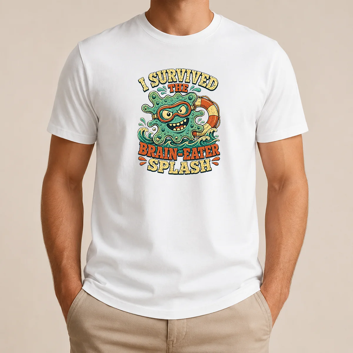Pretty Vintage Brain Eater Splash Survivor Retro Shirt