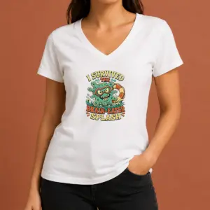 Alternative view of Pretty Vintage Brain Eater Splash Survivor Retro Shirt