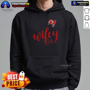 Alternative view of Original Wifey Tampa Bay Buccaneers Santa Hat Merry Christmas T-Shirt