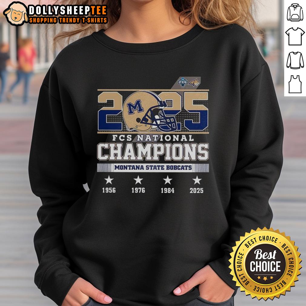Good Montana State Bobcats FCS National Champions 2025 Helmet Logo T-Shirt - Image 5