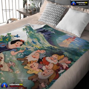 Alternative view of Disney Cartoon Snow White With The Seven Dwarfs Customized Blanket