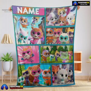 Disney Cartoon Super Kitties With Friends Blanket Fleece Customized Blanket