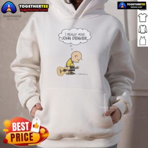 Alternative view of Official Charlie Brown Holding Guitar I Really Miss John Denver T-Shirt
