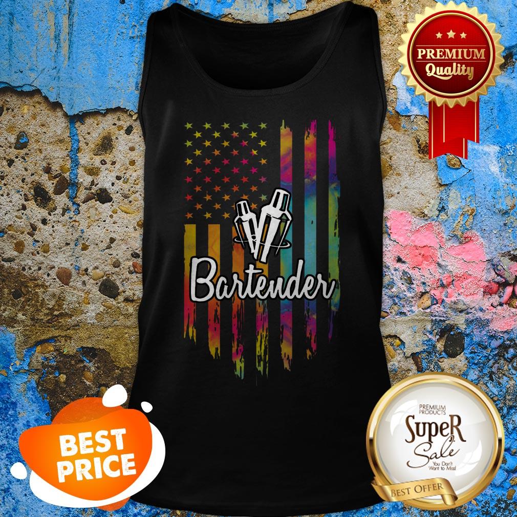 Nice Bartender American Flag Colorful Shirt - Image 4