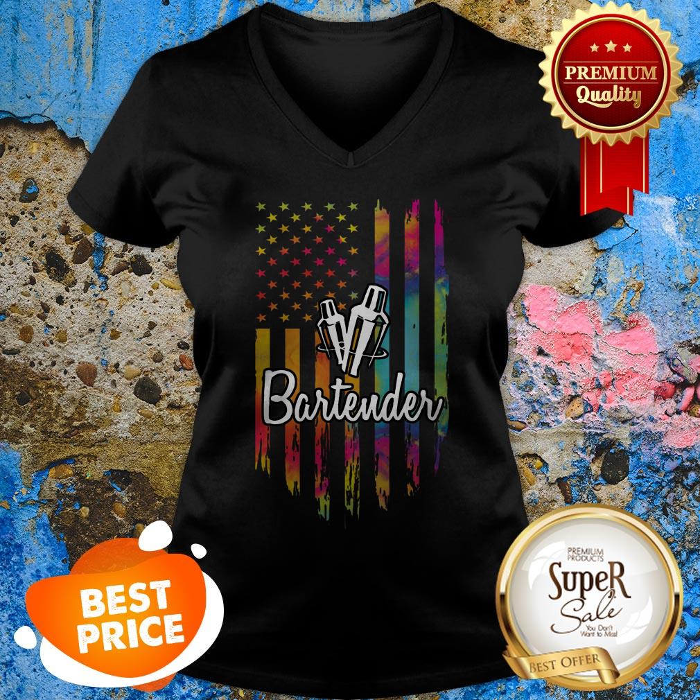 Nice Bartender American Flag Colorful Shirt - Image 5