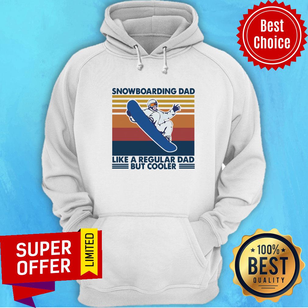 Official Snowboard Dad Like A Regular Dad But Cooler Vintage Retro Shirt - Image 5