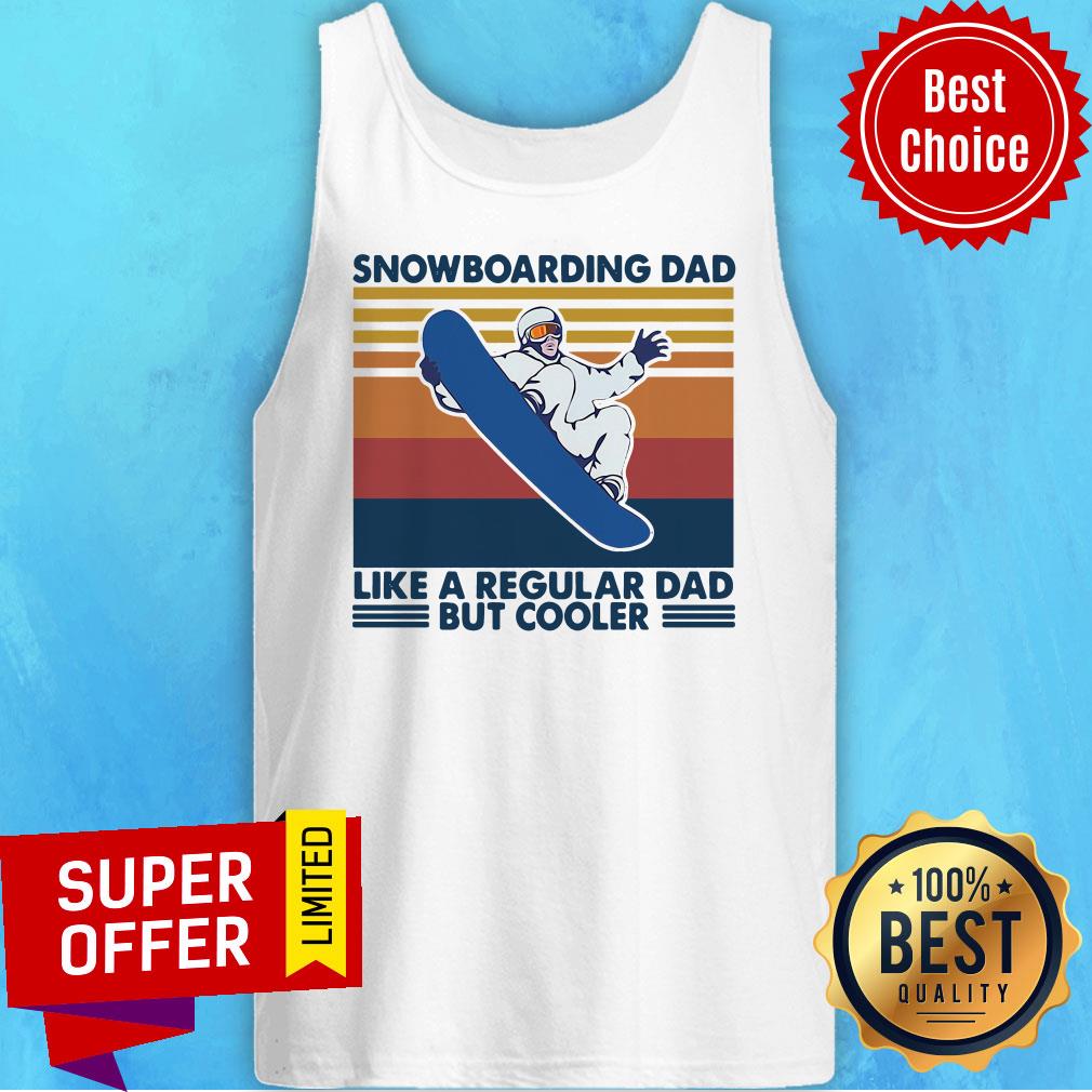 Official Snowboard Dad Like A Regular Dad But Cooler Vintage Retro Shirt - Image 3