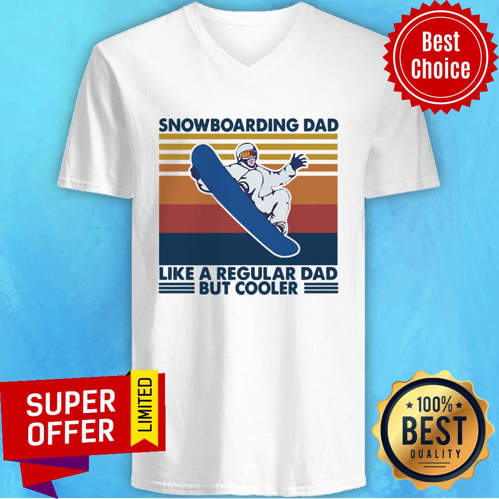 Official Snowboard Dad Like A Regular Dad But Cooler Vintage Retro Shirt - Image 2