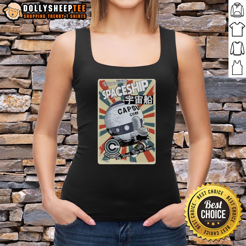 Good Future Design Retro Spaceship Fly Beyod Ride The Future T-Shirt - Image 4