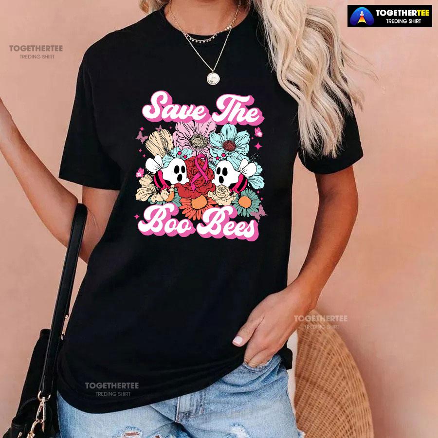 Save The Boo Bees Breast Cancer Halloween T-Shirt - Image 3