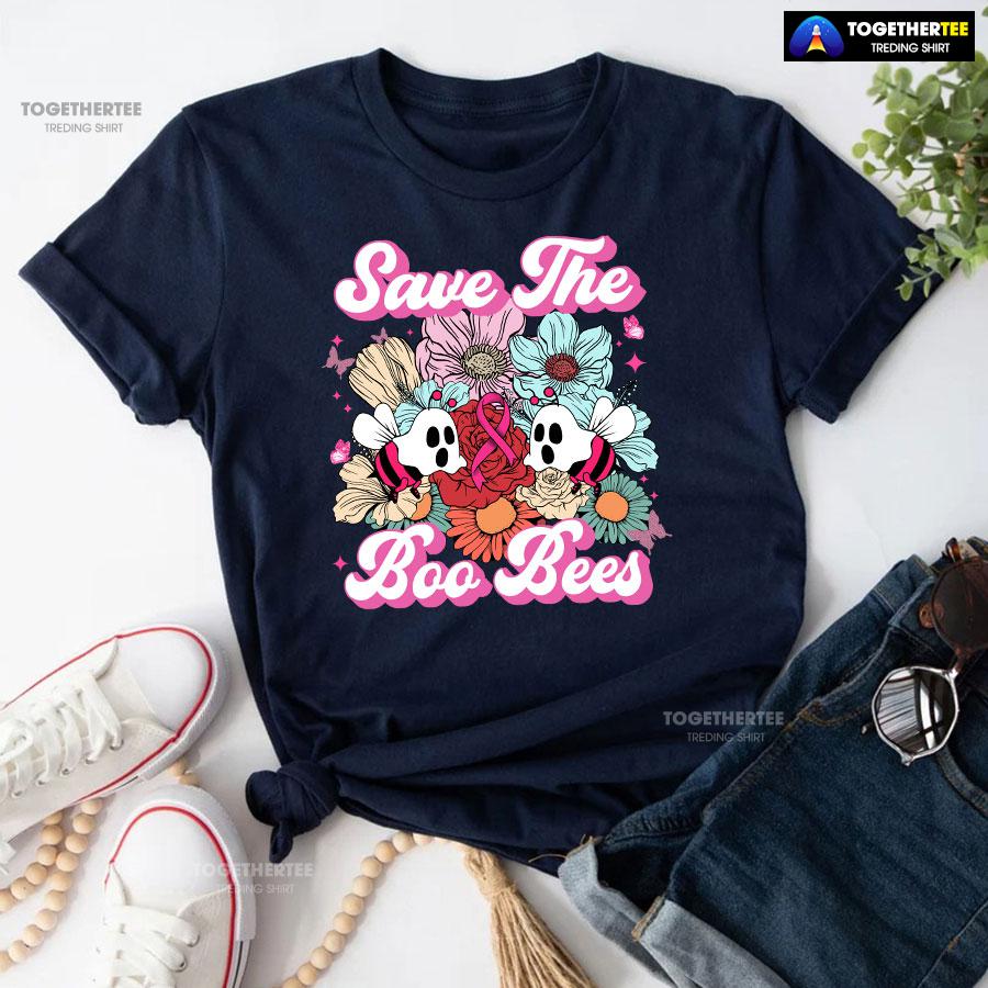 Save The Boo Bees Breast Cancer Halloween T-Shirt - Image 4