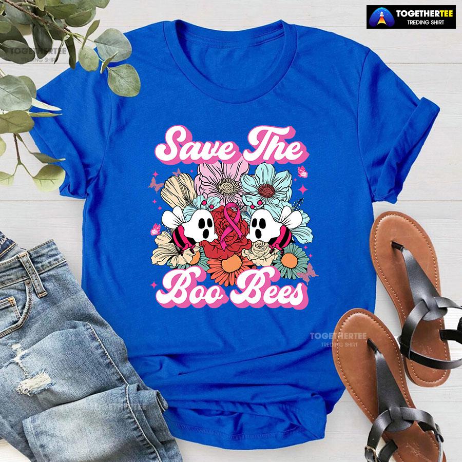 Save The Boo Bees Breast Cancer Halloween T-Shirt - Image 5