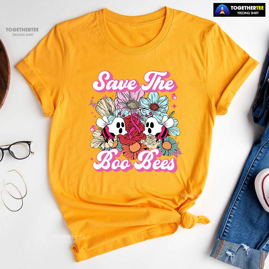 Save The Boo Bees Breast Cancer Halloween T-Shirt - Image 10