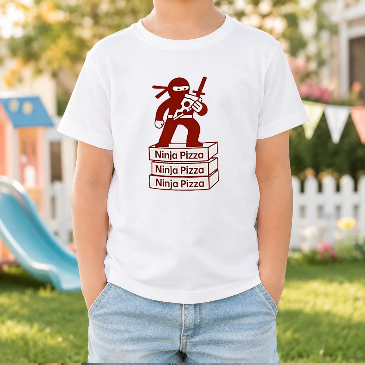 Funny Ninja Pizza Ninja Pizza Ninja Pizza Ninja Pizza Standing On Boxes Shirt - Image 8