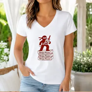 Alternative view of Funny Ninja Pizza Ninja Pizza Ninja Pizza Ninja Pizza Standing On Boxes Shirt
