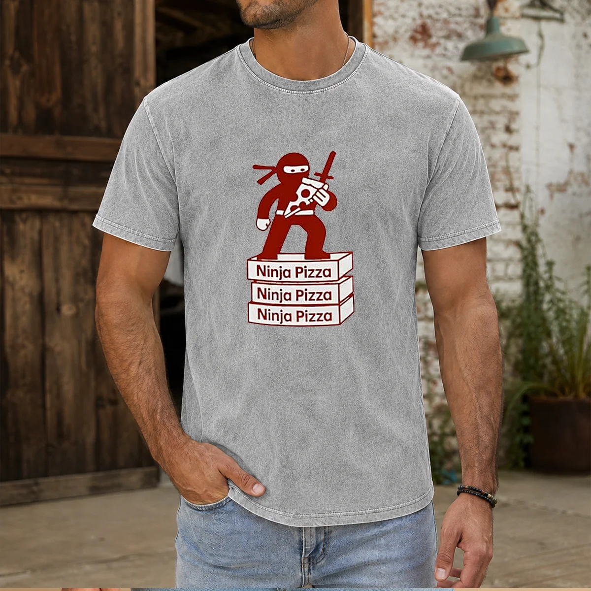 Funny Ninja Pizza Ninja Pizza Ninja Pizza Ninja Pizza Standing On Boxes Shirt - Image 9