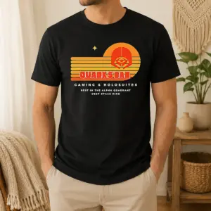 Good Quark's Bar Gaming & Holosuites Deep Space Nine Retro Shirt