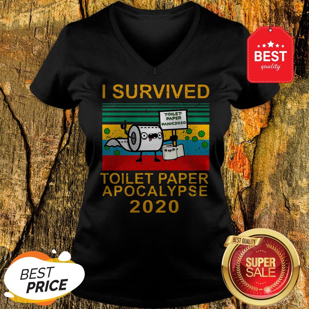Pretty I Survived Toilet Paper Apocalypse 2020 Vintage Shirt - Image 2