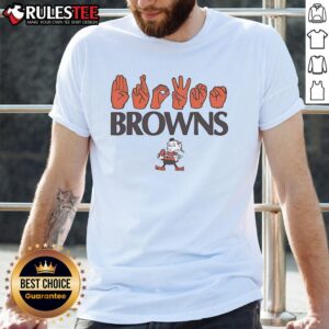 Awesome Cleveland Browns Football Homage Youth Love Sign Hand Signals T-Shirt