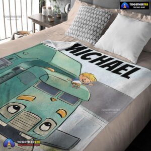 Alternative view of Official Cartoon Trash Truck Cute Blanket Fleece Customized Blanket