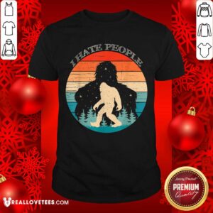 Awesome I Hate People Bigfoot Sasquatch Silhouette Sunset Shirt