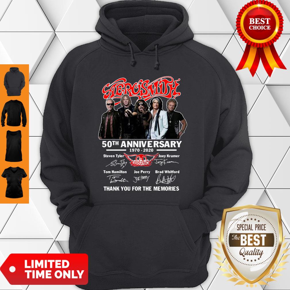Nice Aerosmith 50th Anniversary Thank You For The Memories Signatures Shirt - Image 2